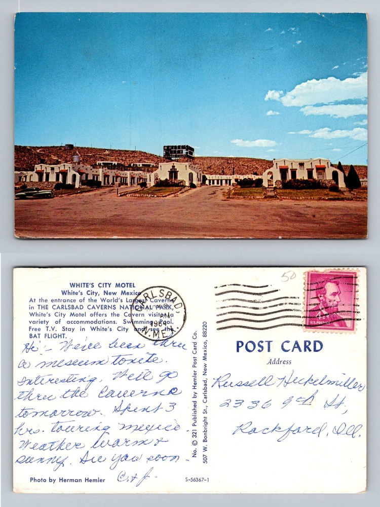 Carlsbad, NM-New Mexico, White's City Motel At Caverns Entrance Vintage Postcard