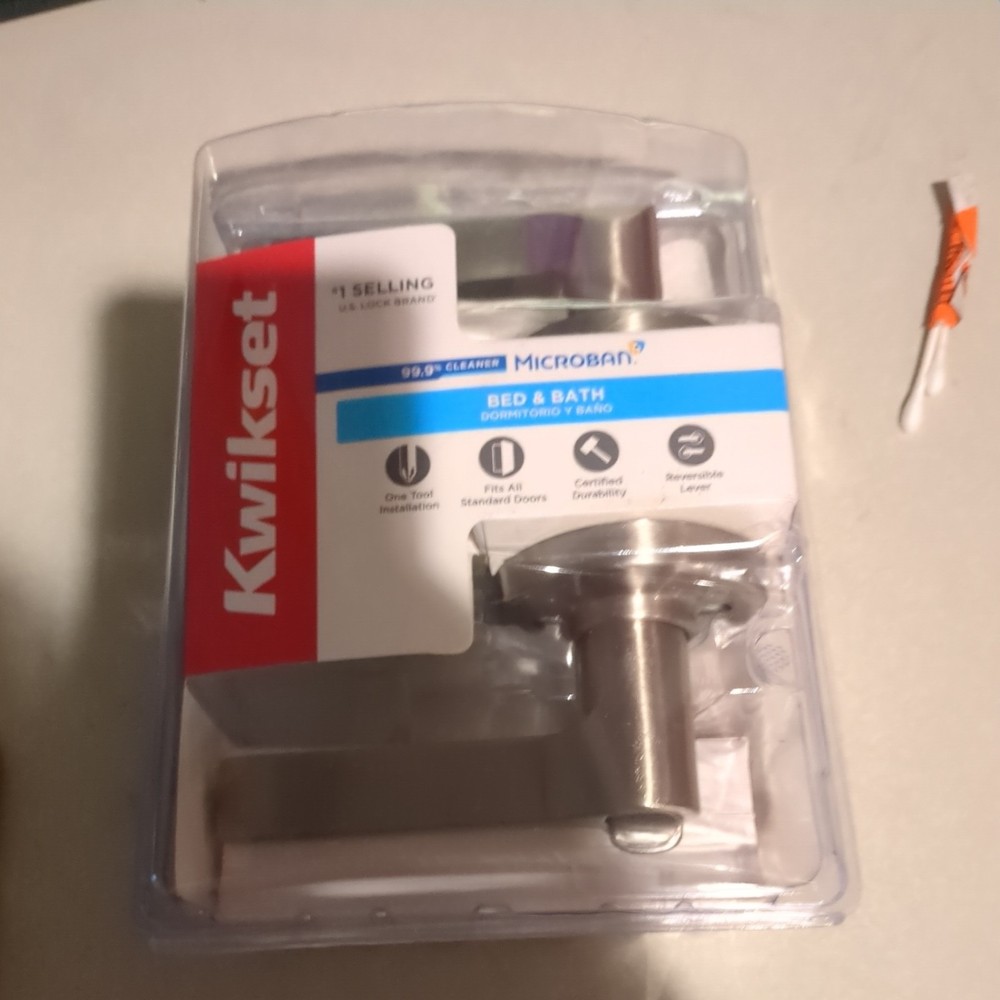 Kwikset 93002-929 Hollis Privacy Bed/Bath Door Lever Satin Nickel Free US Ship