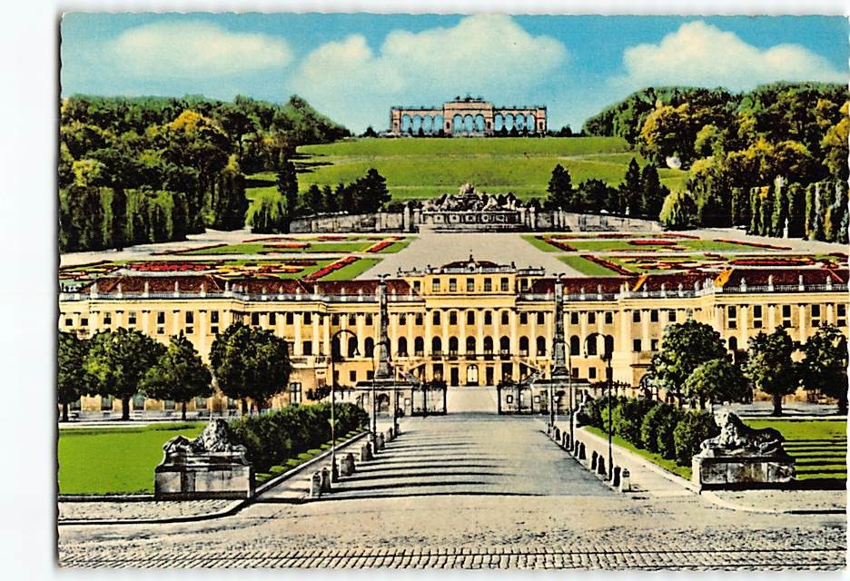 Postcard Schönbrunn Palace and the Gloriette in Vienna Austria