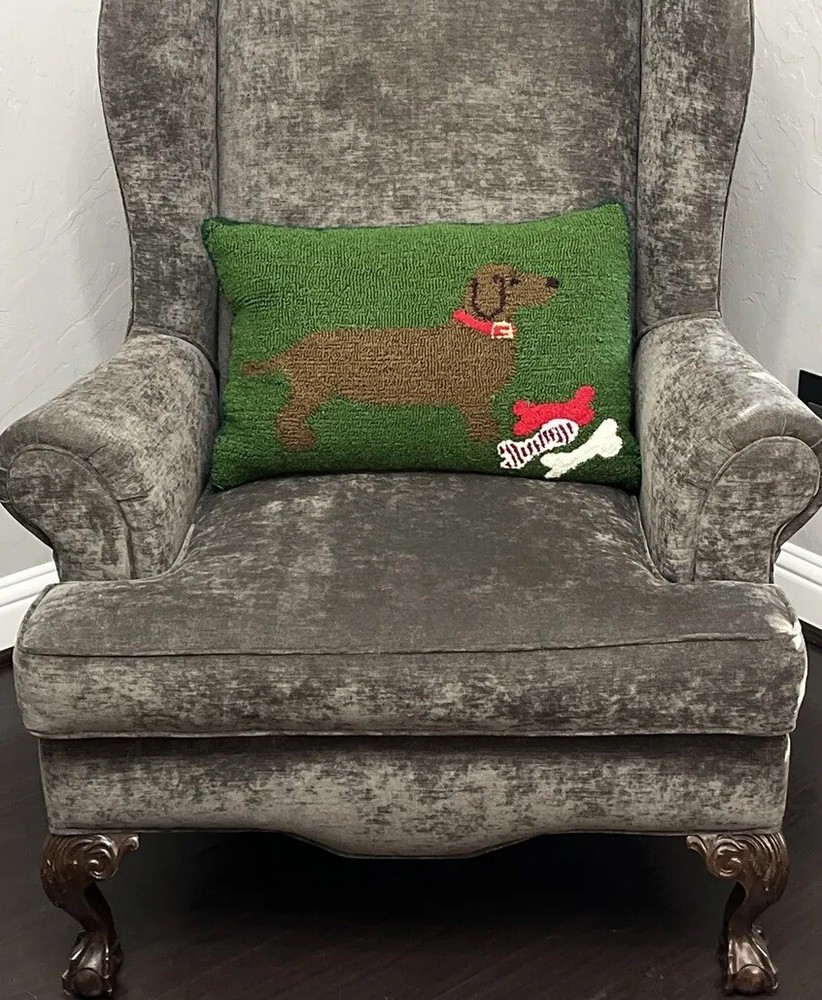 Martha Stewart Collection Dachshund Decorative Christmas Accent Pillow 20” X 14”-image