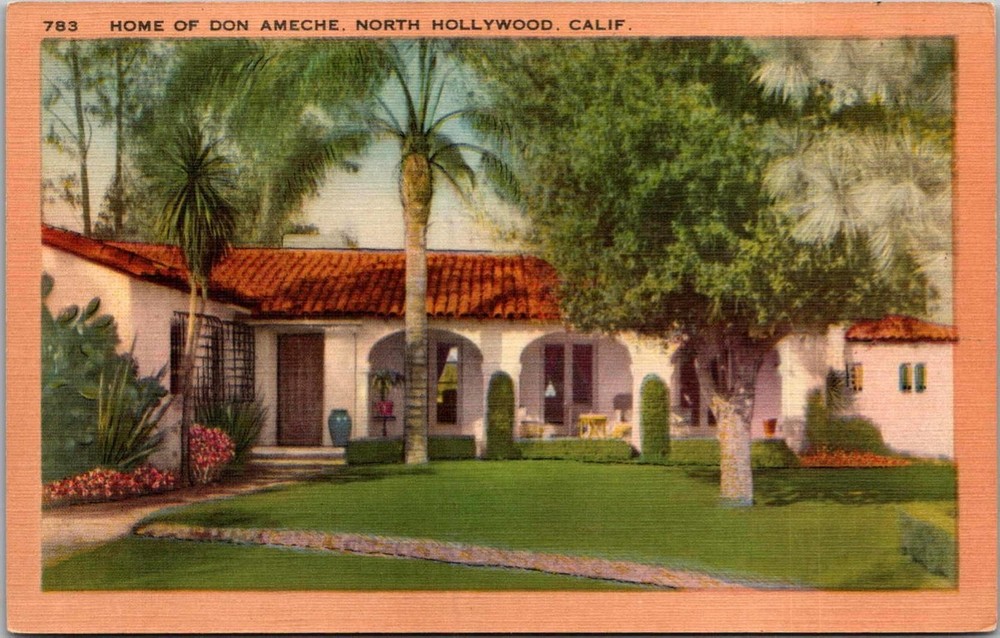 Home of Don Ameche North Hollywood California CA Postcard