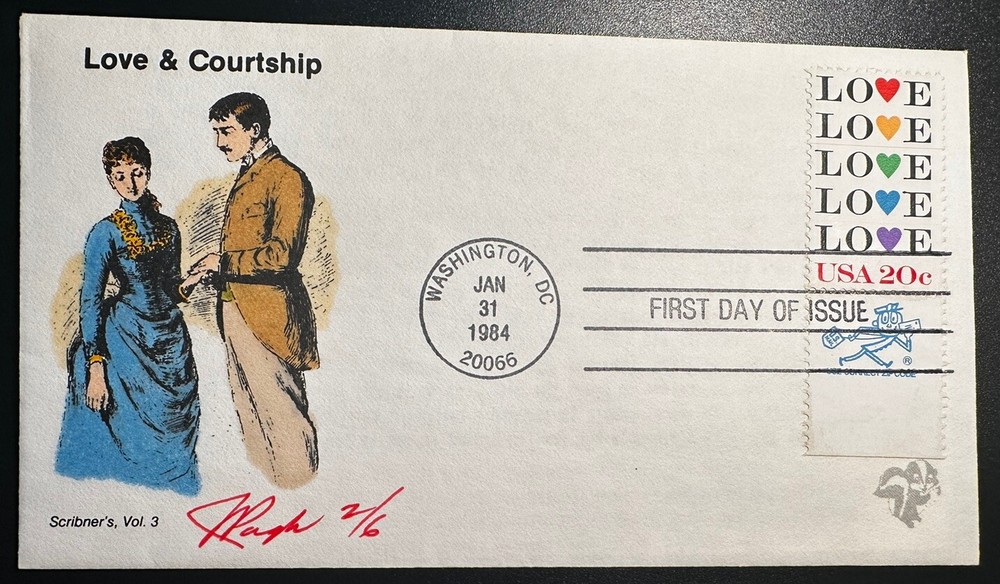 *Limited Edition* Pugh 1984 Love Stamp FDC Signed and Numbered
