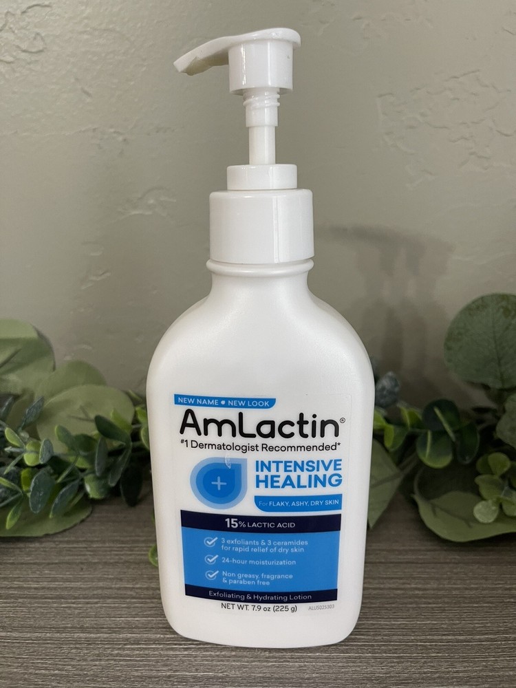 AmLactin Intensive Healing 15% Lactic Acid Exfoliate Lotion Hydrating 7.9 oz