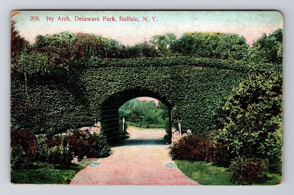 Buffalo NY-New York, Ivy Arch, Delaware Park, Vintage Postcard