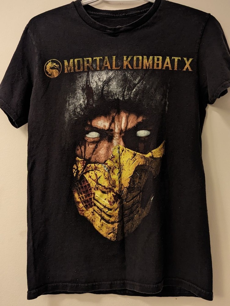 Mortal Kombat X Scorpion vintage black short sleeve t-shirt  QT4253