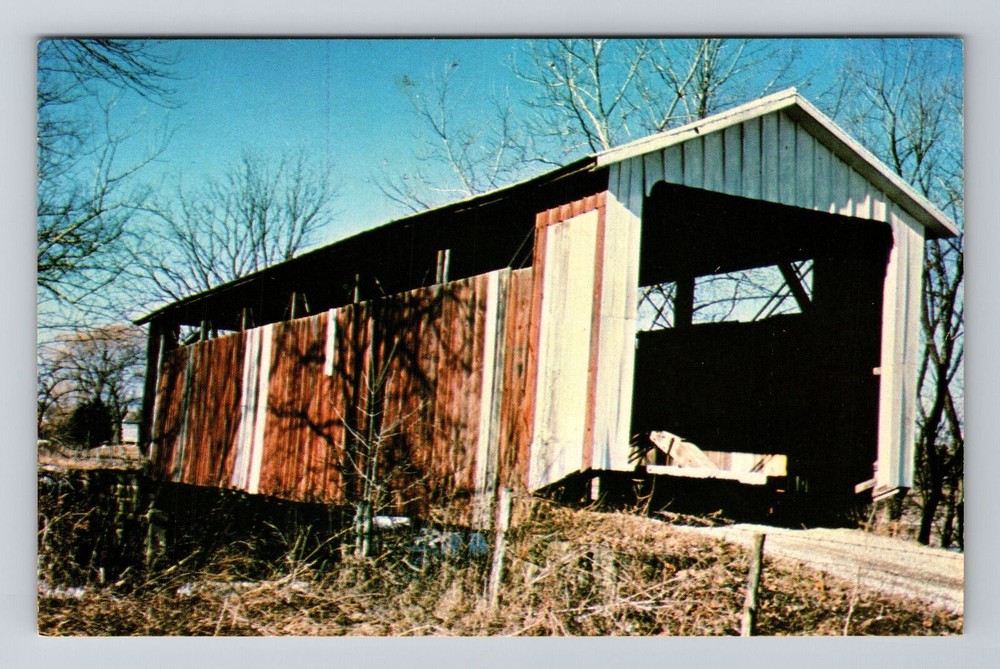 Fairfield County OH-Ohio, Jon Bright Covered Bridge, Vintage Postcard