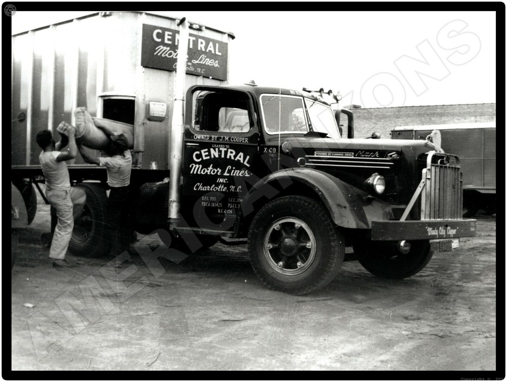 Vtg. Mack Trucks New Metal Sign: Central Motor Lines, NC, in Chicago 1952