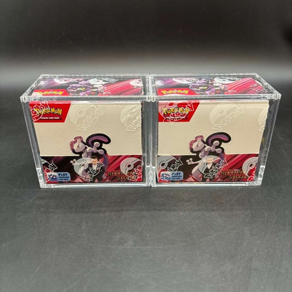 Lot (2) Pokemon SV10 Destined Rivals English Booster Boxes Sealed w/Acrylic CasePROBSTEIN is actively accepting consignments !!