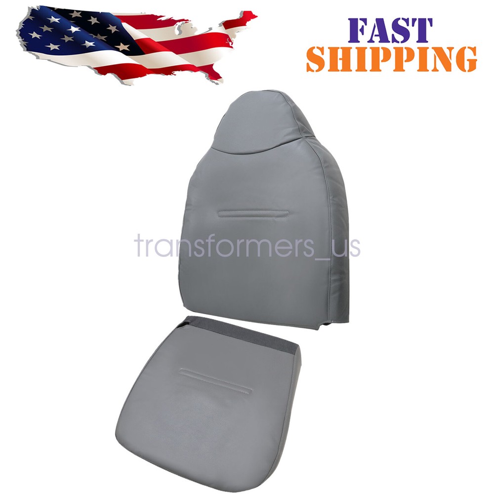 01-07 For Ford F-250 Work Truck Driver Bottom & Back Leather Seat Cover Gray