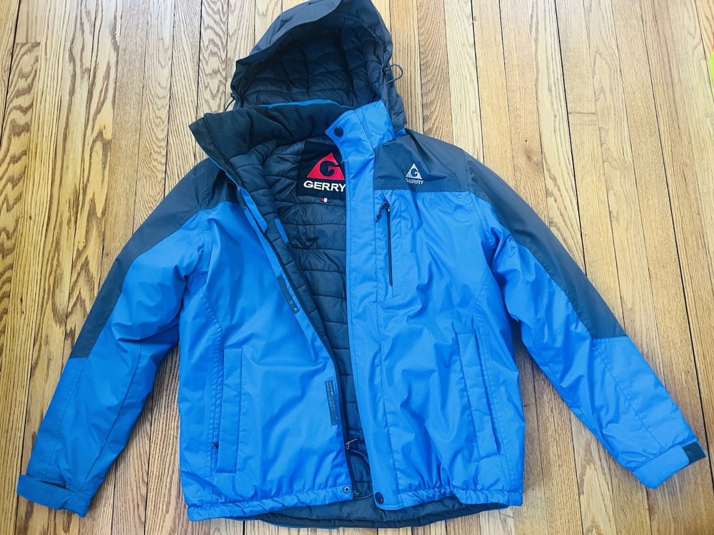 Gerry Men's Insulated Hooded Winter Ski Jacket Medium, Blue