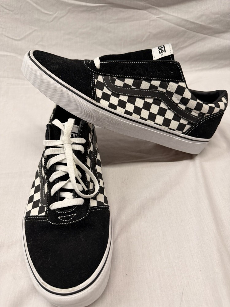 VANS Old Skool Black & White Checkerboard Skate Sneakers Mens Size 13