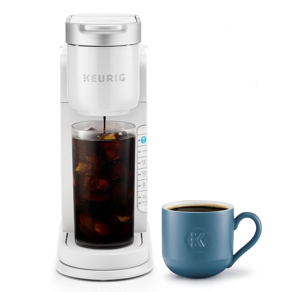 K-Iced Single Serve Coffee Maker - Brews Hot Cold - White