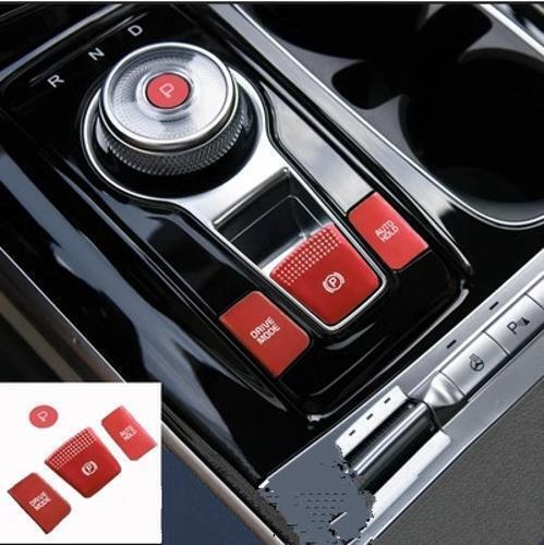 For Kia Carnival 2022-2023 Red Aluminum Center Console Button Sticker Trim Cover