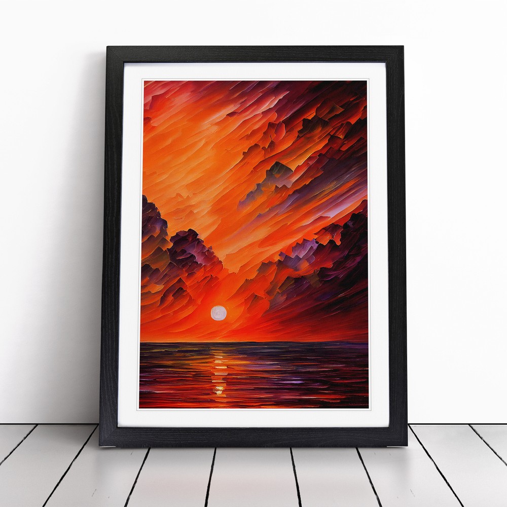 Ocean Sunset View No.5 Wall Art Print Framed Canvas Picture Poster Decor