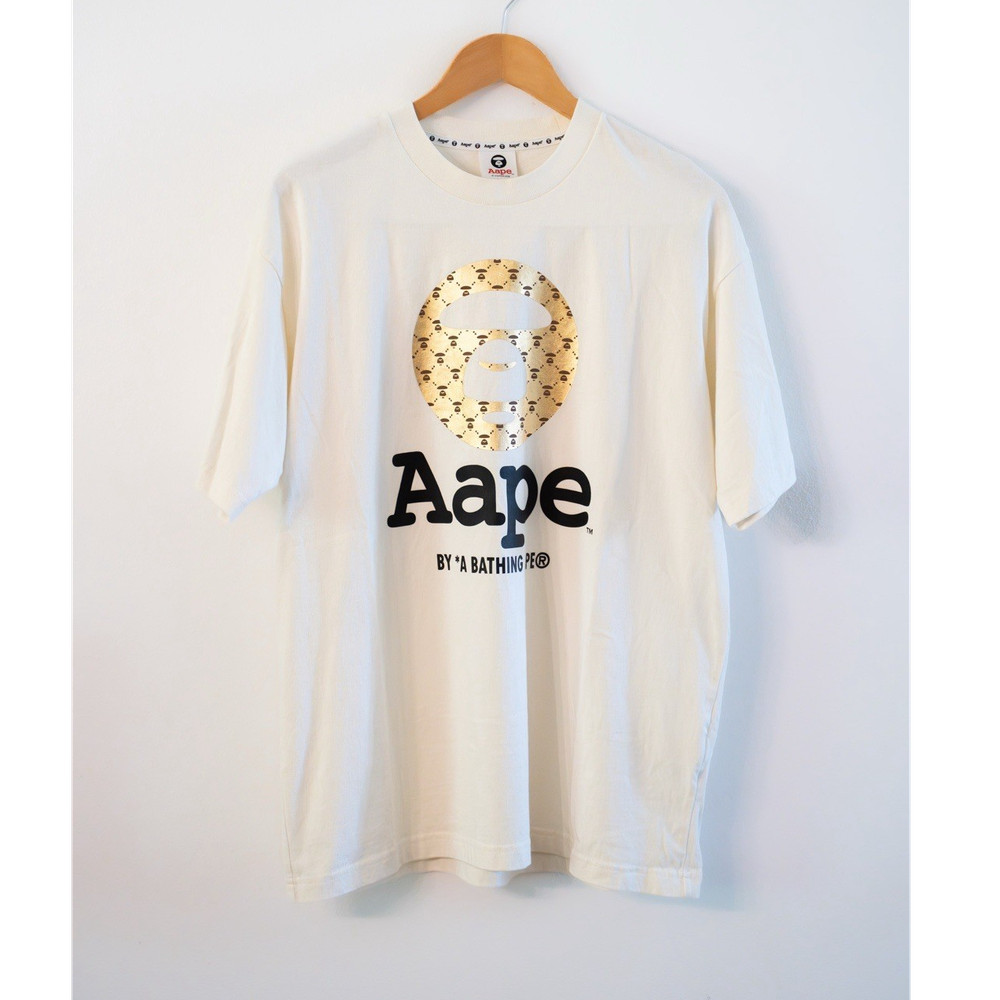 Aape by A Bathing Ape White Graphic Print Aape UNVS Men's L T-Shirt
