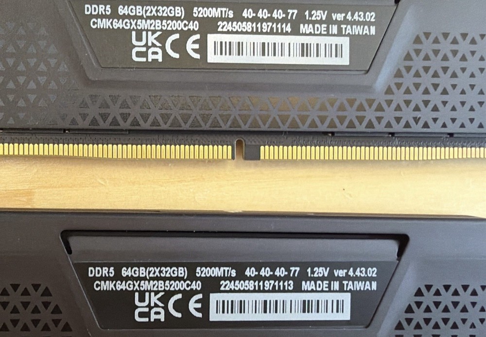 DDR5 RAM 64GB (2x32GB) 5200MHz 100% good , Only the 2 *32 GB Ram