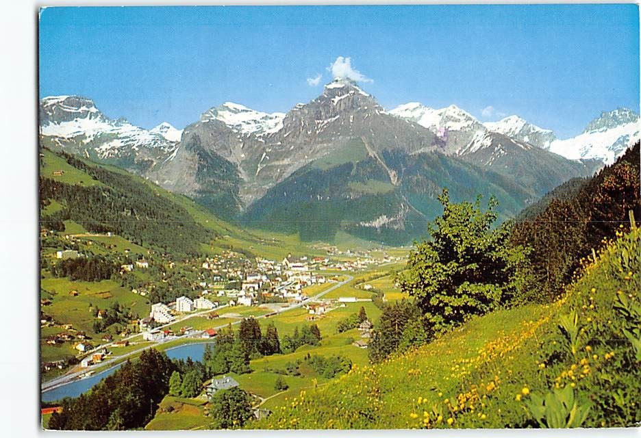 Postcard Aerial View Engelberg in Central Switzerland