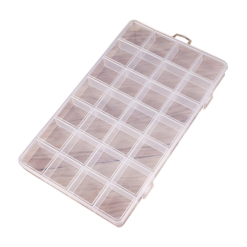 28-Slot Bead Ring Jewelry Organizer with Compartment Storage