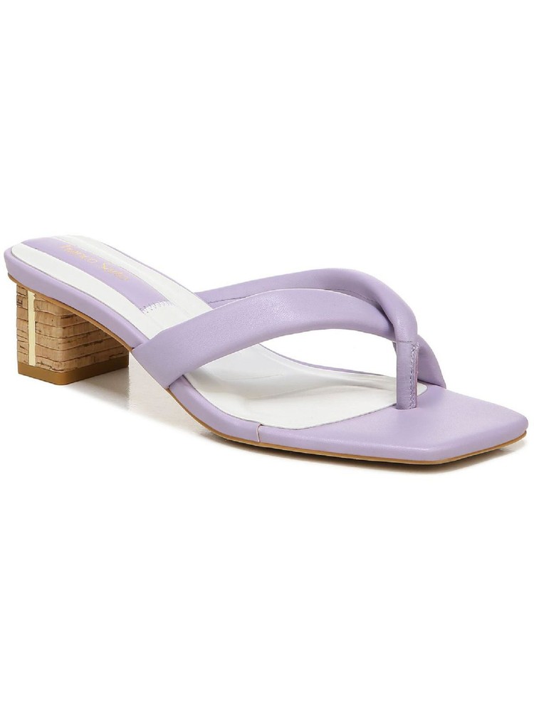 FRANCO SARTO Womens Purple Carmella Open Slip On Leather Heeled Sandal 6.5 M