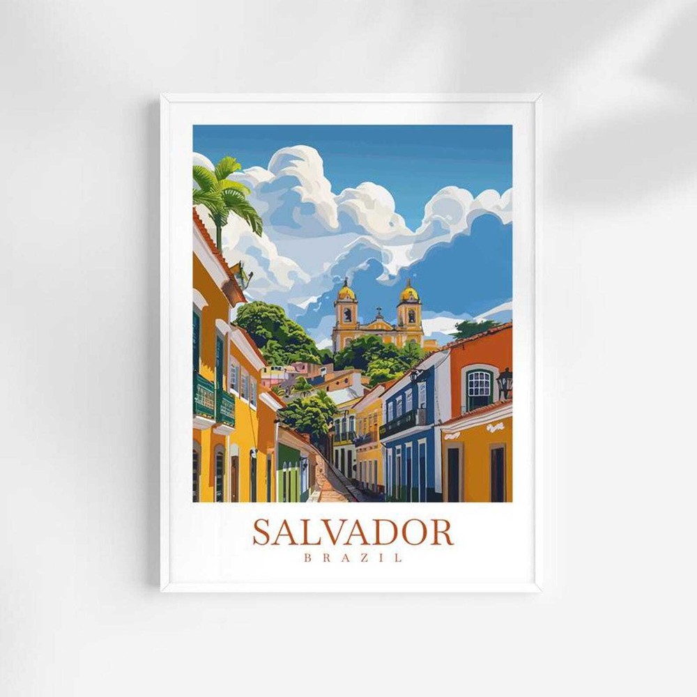 Salvador Travel Print Brazil Poster Salvador Wall Art Salvador Wall Hanging
