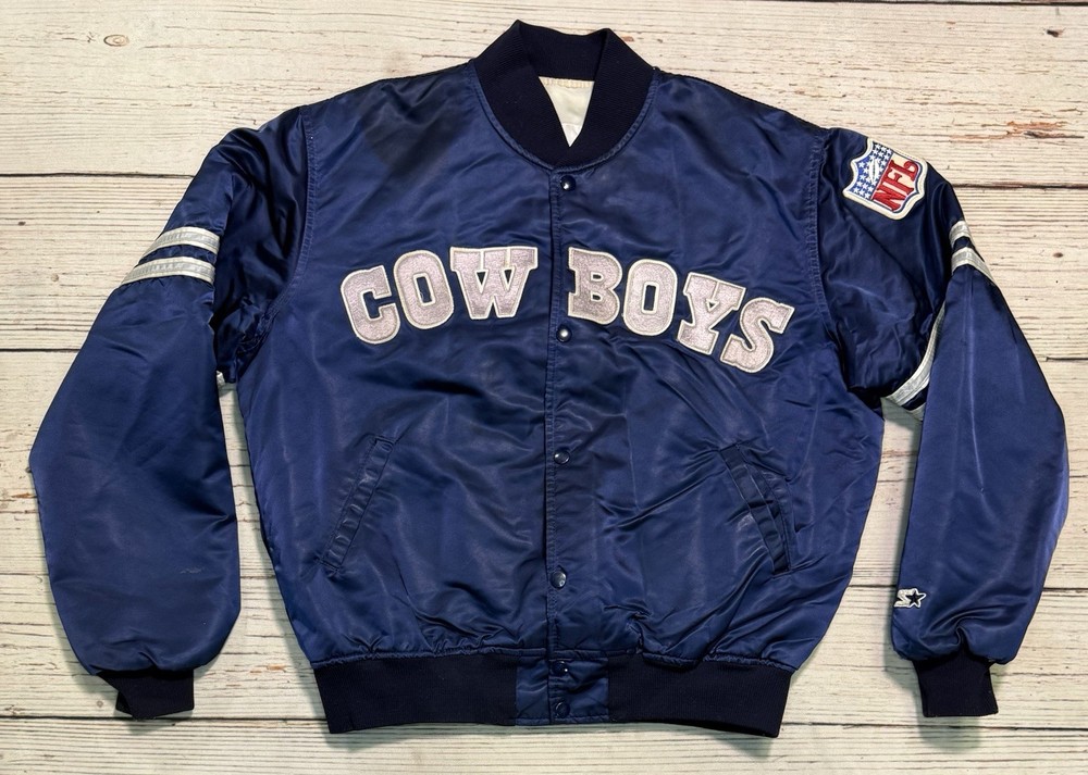 Vtg Dallas Cowboys Starter Rare Pro Line NFL Satin Bomber Sz L