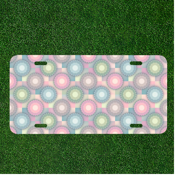 Custom Personalized Car License Plate With Seamless Pattern Pastels Background