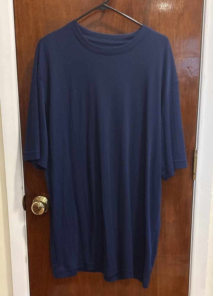 Claiborne T-shirt Men's Blue Moisture Wicking Short Sleeve Size XLT