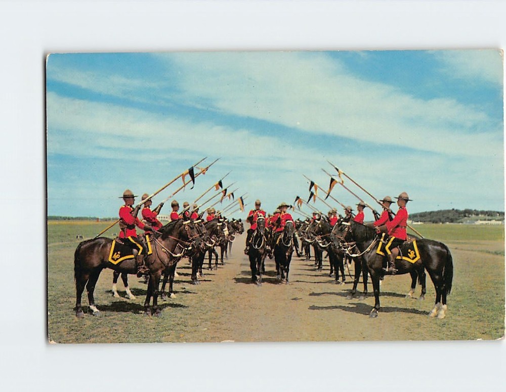 Postcard Troop Inspection Royal Canadian Mounted Police Regina Canada