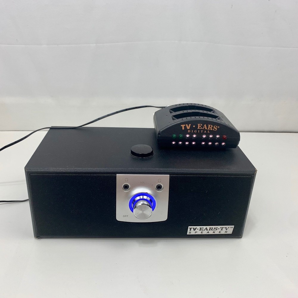 TV Ears Voice Clarifying TV Speaker & Transmitter w/ Power & Connection Cords