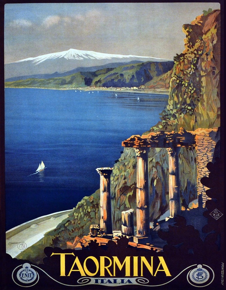 Poster print.Home Room Interior design.Travel Italy.Taormina.6519