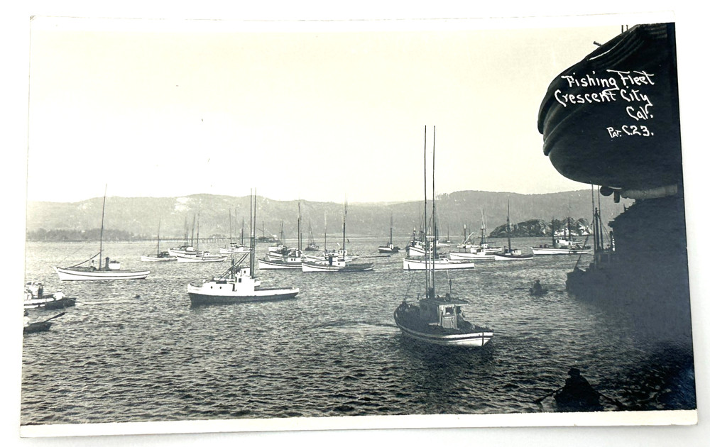 Vintage RPPC – Fishing Fleet, Crescent City, CA