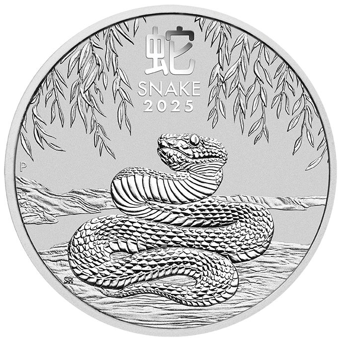 2025 Australia Lunar Series III Year of the Snake 1 oz Silver BU Coin