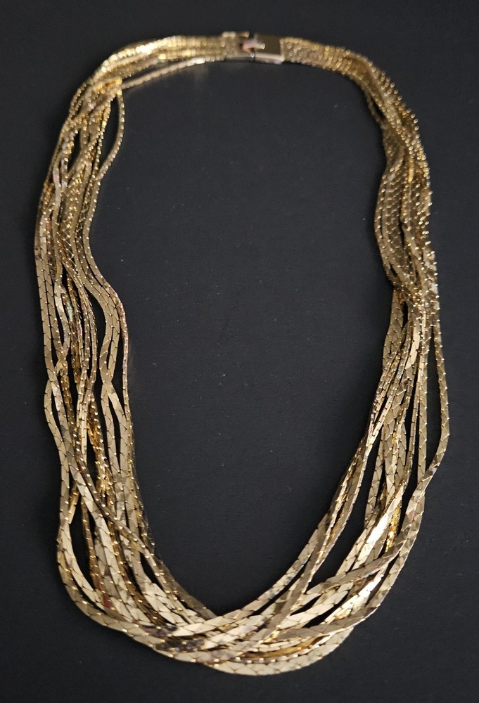 Vintage Multi-Strand Gold-Tone Necklace 24