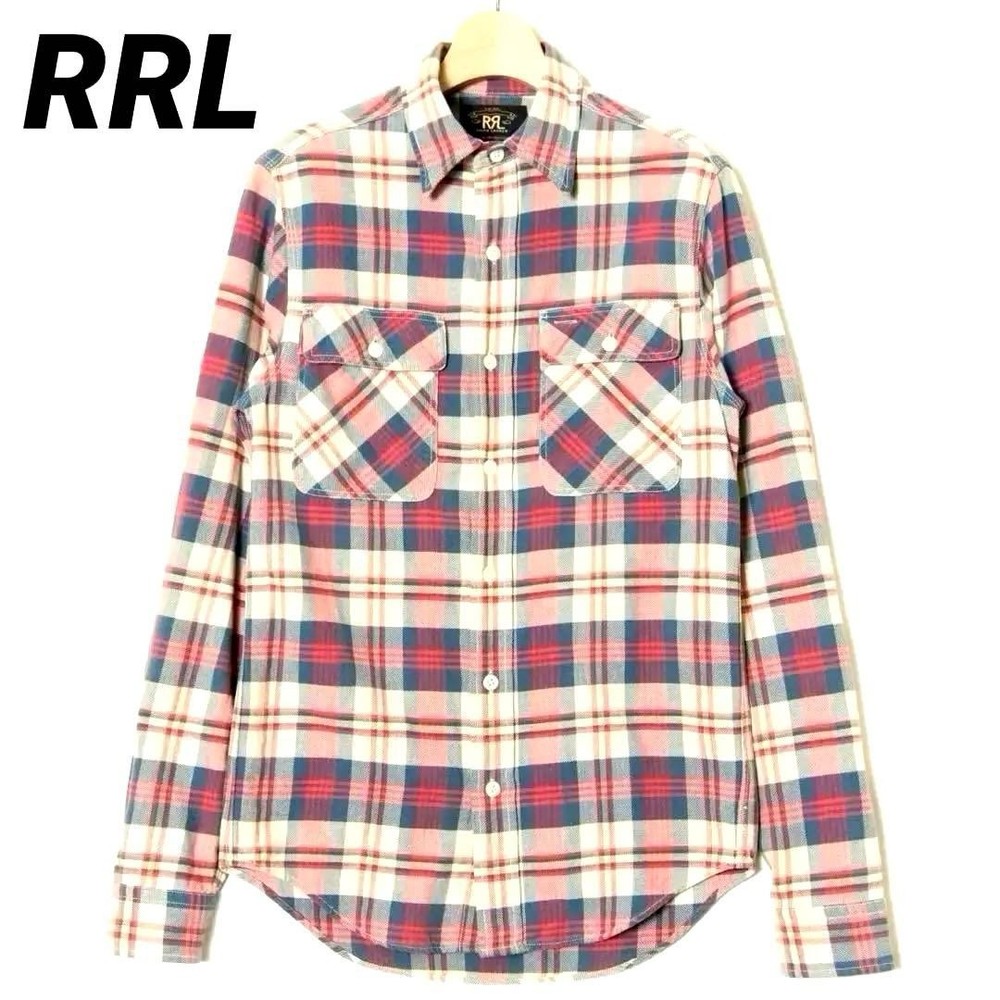 RRL Ralph Lauren Double RL Check Flannel Shirt Multicolor Cotton M Size _#497