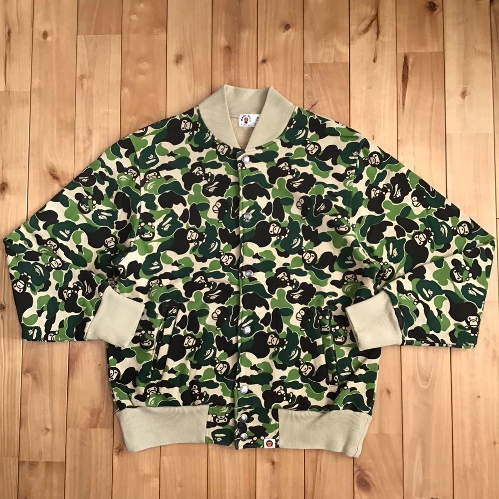 Abc Milo Camo Sweatshirt Stadium Jacket S Size A Bathing Ape Bape Sweat Varsity