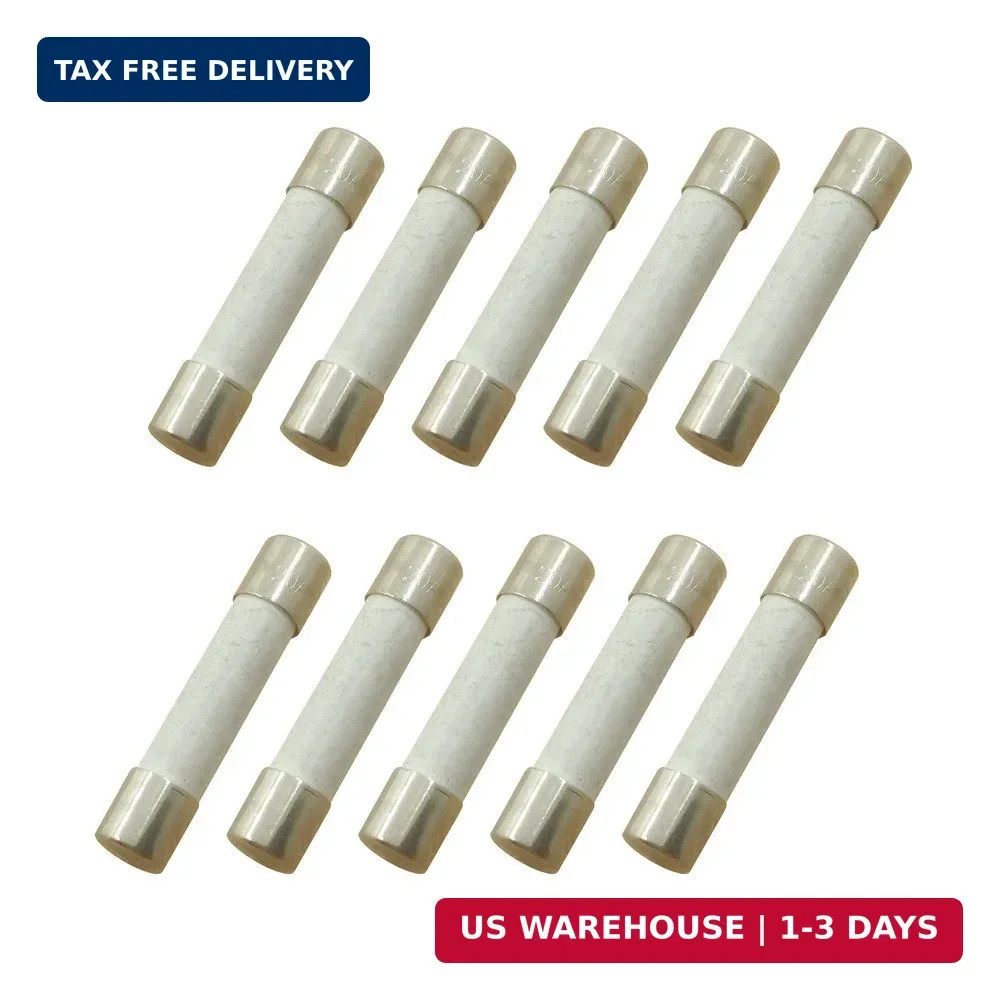 (Pack of 10) 30 Amp Slow-Blow Time Delay Fuse Ceramic 6x30mm