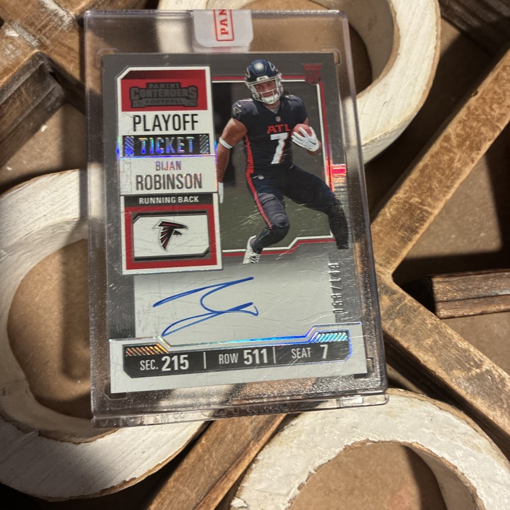 Bijan Robinson 2023 Panini Contenders Playoff Ticket Rookie On Card Auto /149