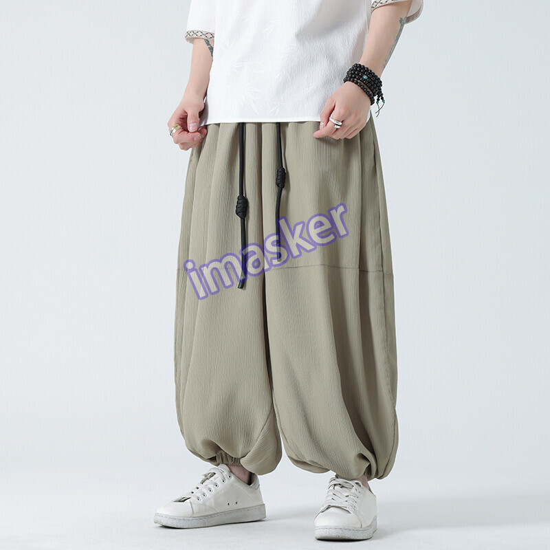 Loose Fit Harem Pants for Men Comfortable Cotton Linen Casual Spring Wear