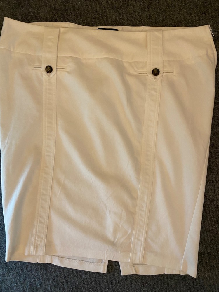 Torrid Skirt Womens 18 White Cotton Midi Pencil Stretch Career Office Workwear