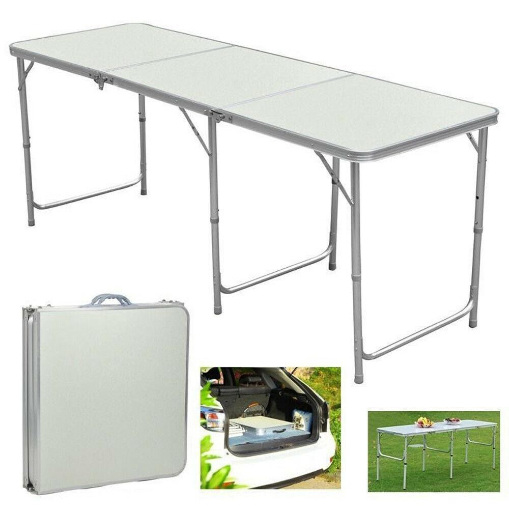Portable 6FT Aluminum Folding Table for Indoor Outdoor Picnic Camping Party Dining