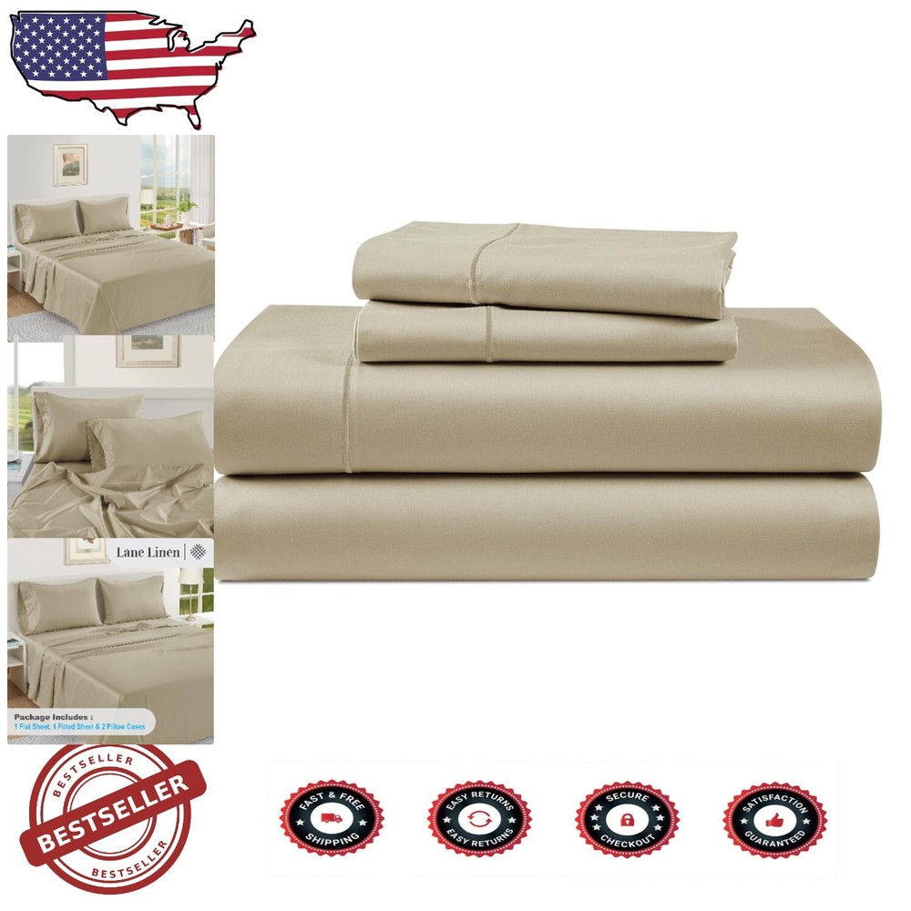 Luxury 1000 Thread Count Egyptian Cotton King Sheet Set - 4-Piece Sateen Weave