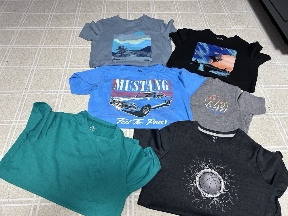 Lot Of 6 Youth Boys Spring Summer Athletic Tops XL Nice !