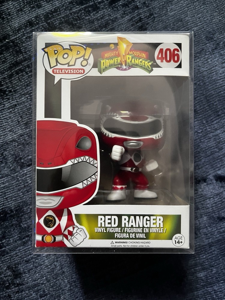Funko Pops #406 Mighty Morphin Red Ranger Mint Condition With Protective Case🔴