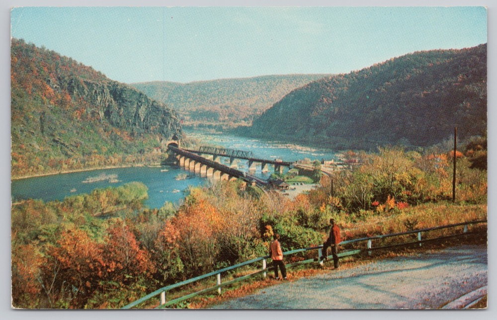 Harpers Ferry West Virginia, Shenandoah & Potomac Rivers Join, Vintage Postcard