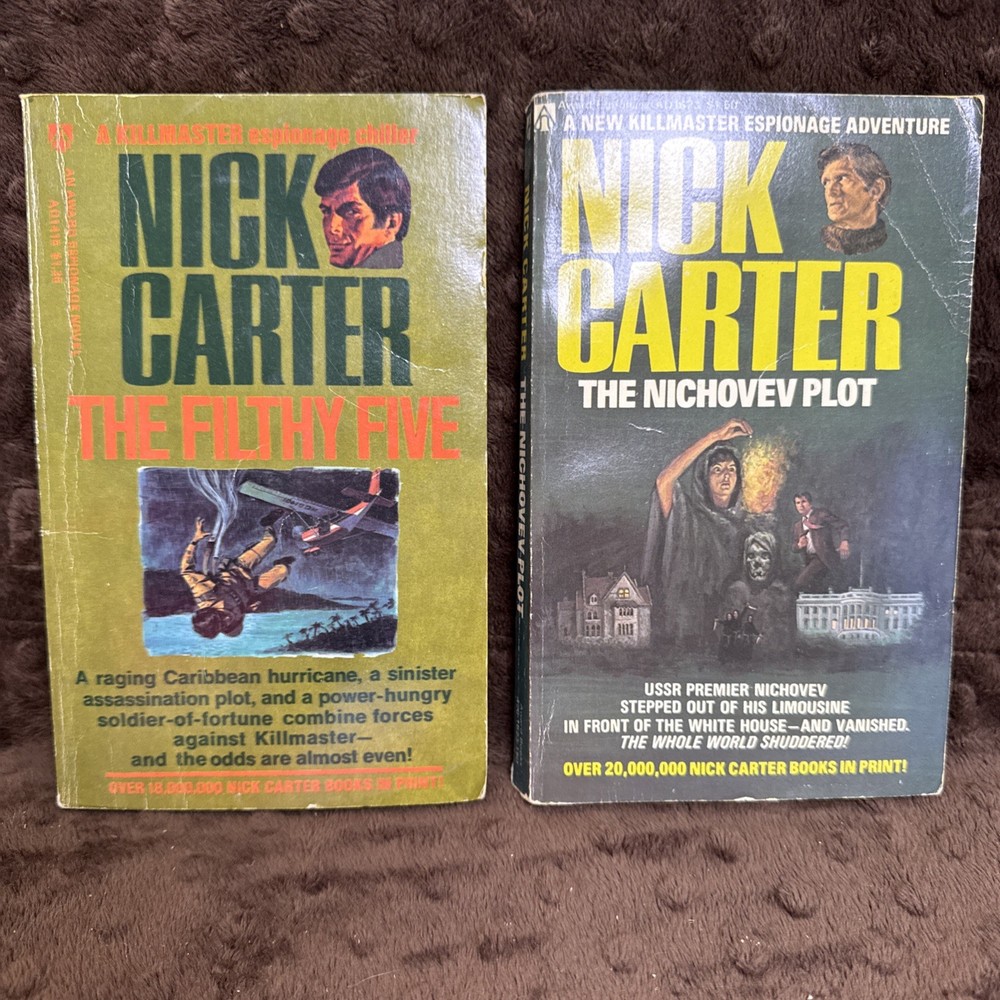 Nick Carter Killmaster Executioners Lot of 2 Vintage Spy Thriller Paperbacks