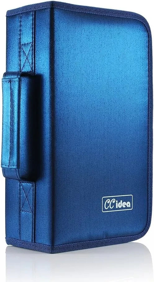 128-Disc CD DVD Storage Binder with Carrying Case for Home & Travel