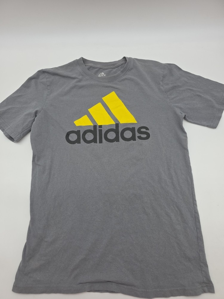 Adidas T-Shirt Youth Boy XL Graphic Print Logo Gray ..#42530