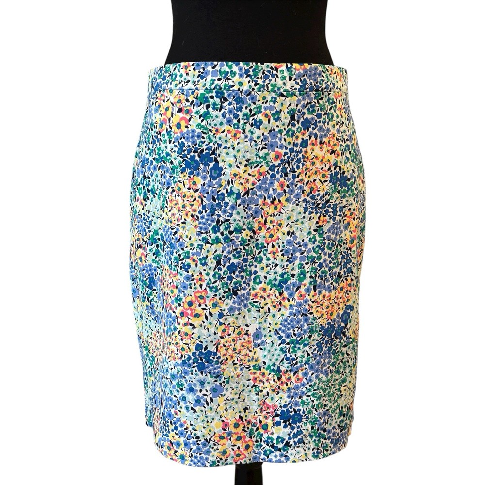 J.Crew Multicolor Floral Pencil Skirt | Size 4 | Vibrant Print & Lined Preppy