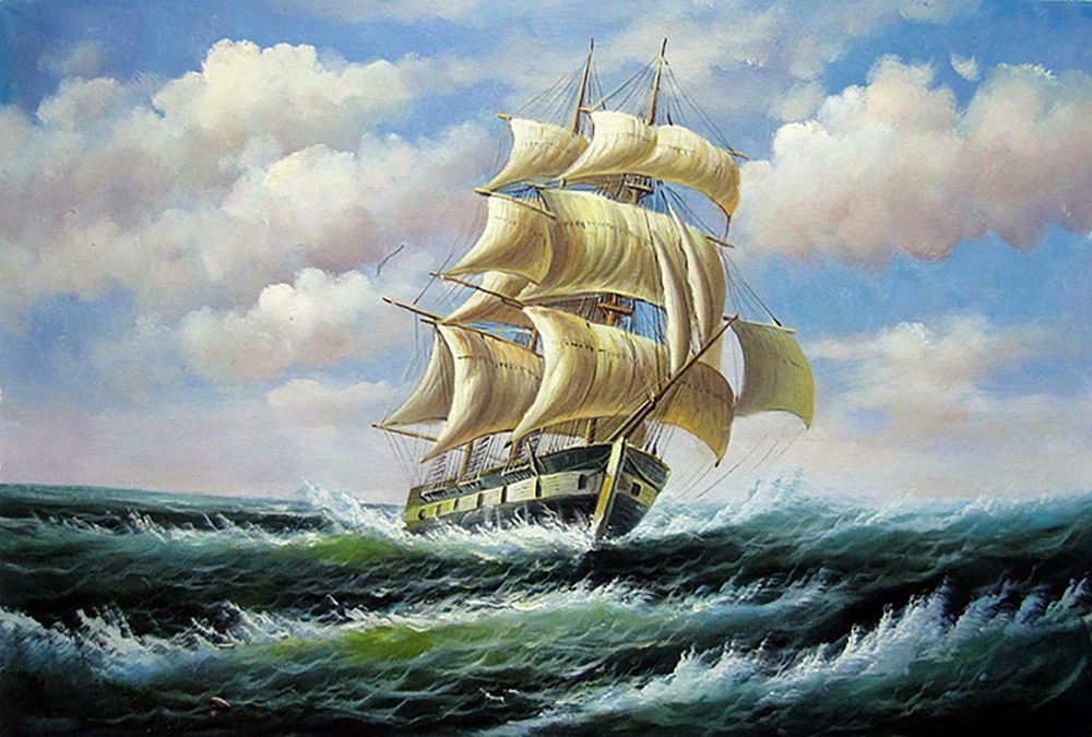 Large Oil Painting Sea view on Canvas Home wall Decor HandPainted Modern Art 36
