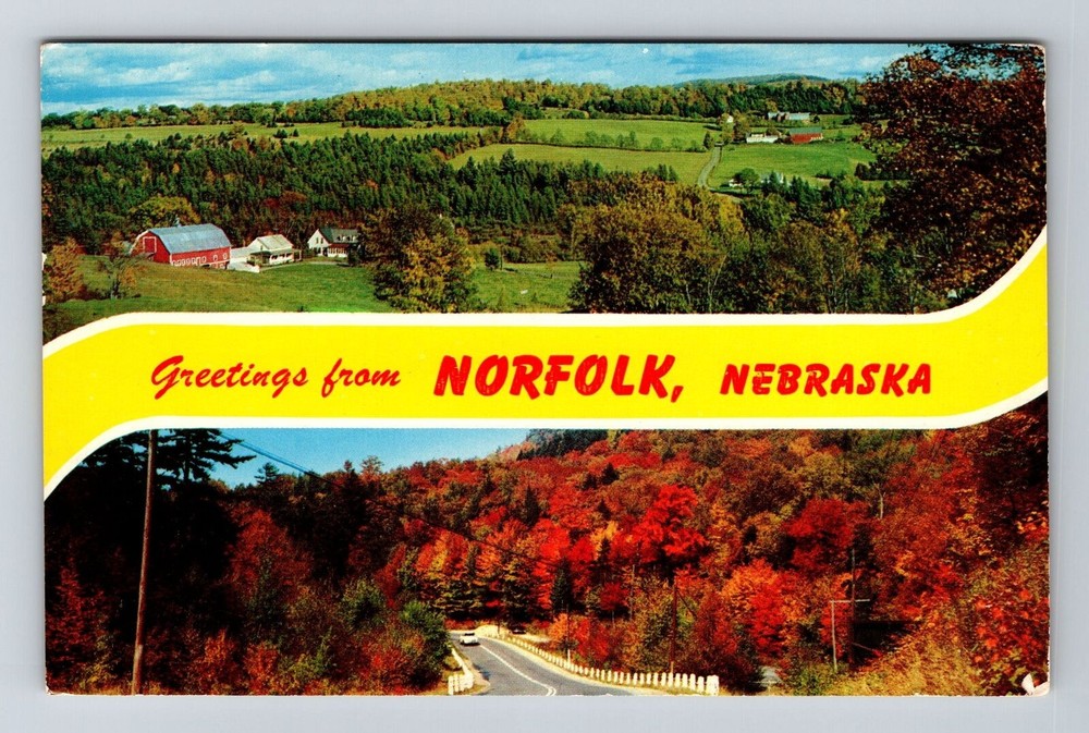 Norfolk NE-Nebraska, Scenic Banner Greetings, Vintage Postcard